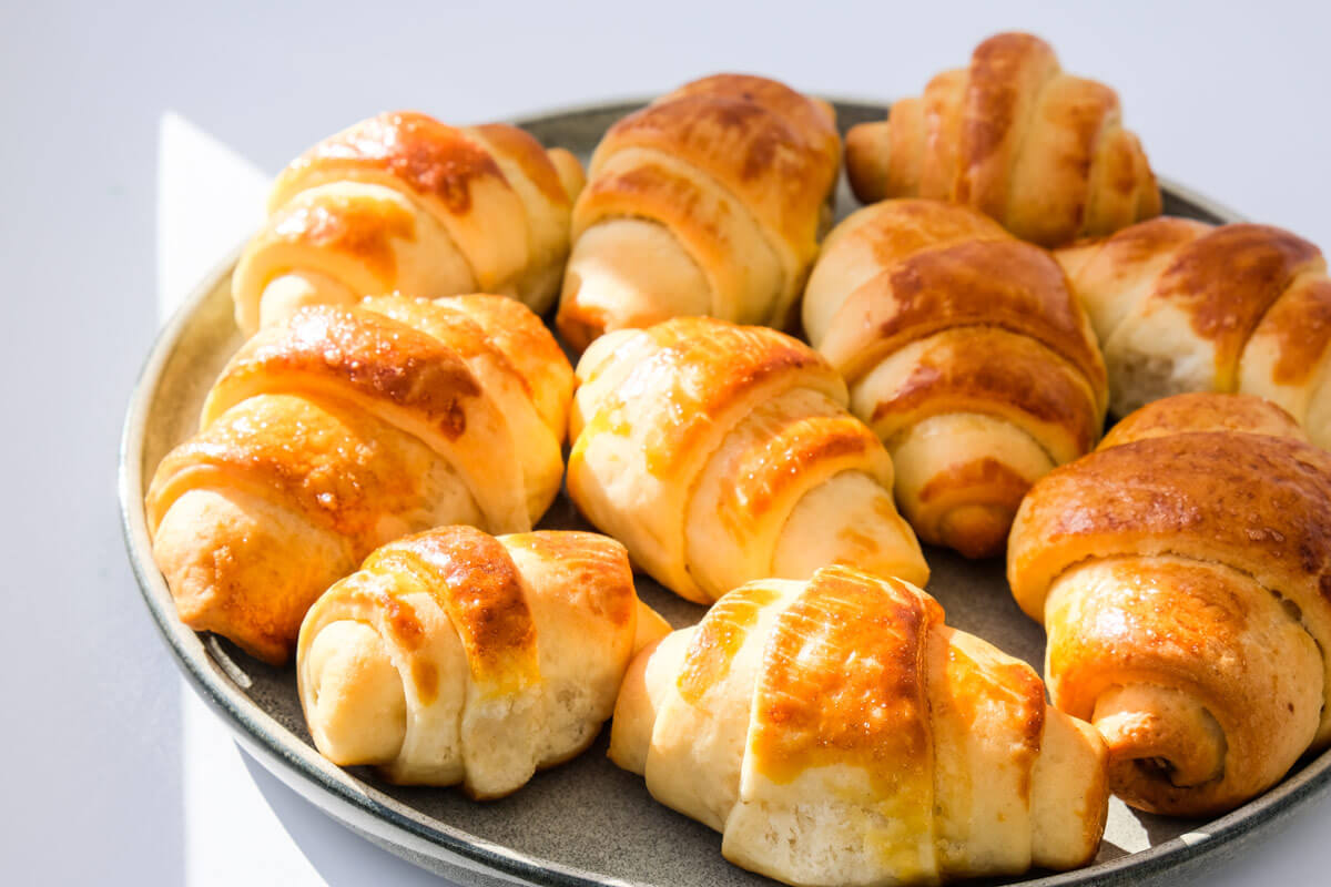 Homemade Crescent Rolls with Gouda Cheese
